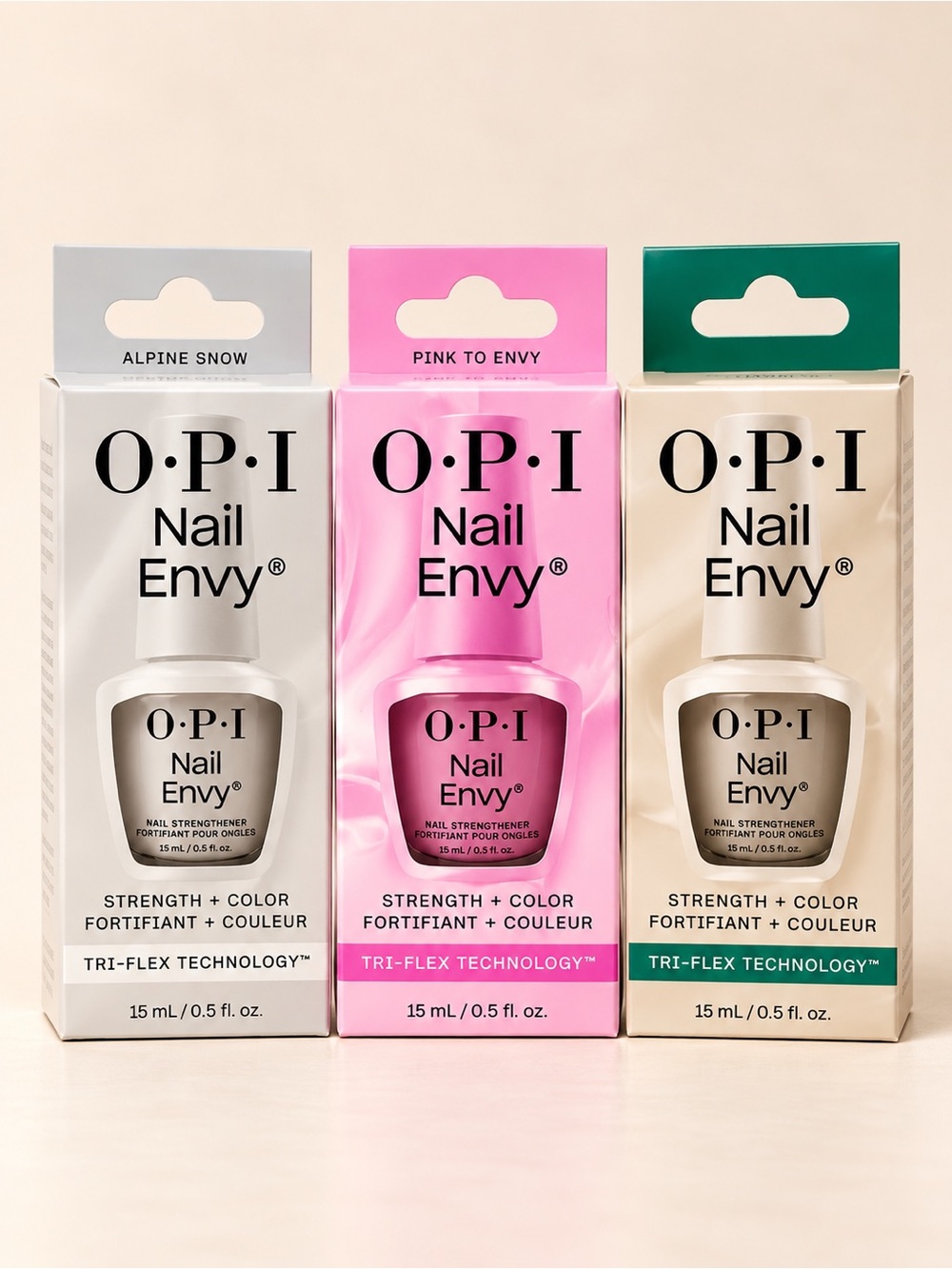 NEW • OPI Nail Envy • 3-Piece French Manicure + Nail Strengthener Set